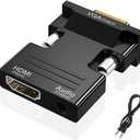 HDMI to VGA Adapter, HD 1080P Audio Video Converter, Gold-Plated Connector (Female to Male) for Computers, desktops, laptops, PCs, Monitors, projectors, HDTVs, Chromebooks,Raspberry Pi,Roku, Xbox,etc