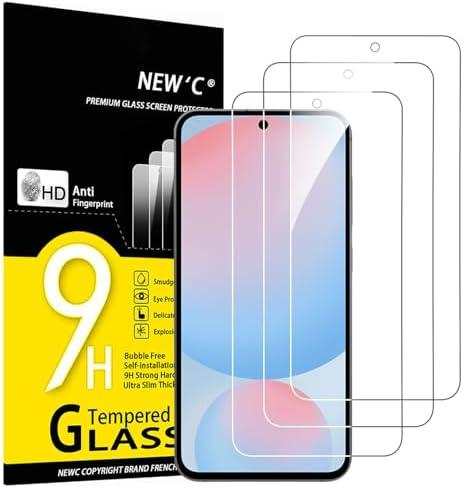 NEW'C 3 Pack Designed for Samsung Galaxy S25 FE Screen Protector, Tempered Glass, Case Friendly Scratch-proof, Bubble Free, Ultra Resistant