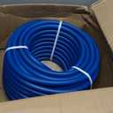Flexon StreamTech 5/8" x 125 ft Heavy Duty Garden Hose  Flexible Polymer Construction, Kink Prevention, Guard-N-Grip Connector, Leak-Proof, Blue