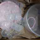 3-Tier Party Cupcake Carrier, Cupcake Holder with Lid and Handle for Transport Storage 24 Cupcakes (Pink), 11.2" x 9.8"