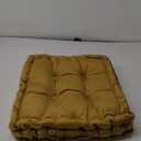 vctops Square Solid Color Velvet Seat Cushion with Handle Tufted Thicken Chair Pad Tatami Floor Pillow Cushion 16.5"x16.5"x4" Mustard Yellow