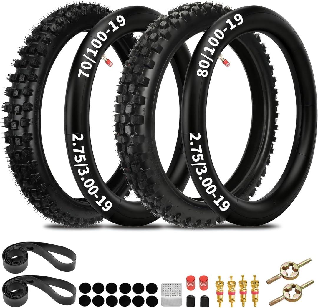 EOPOAYI 70/100-19 and 80/100-19 Dirt Bike Tire Tube Set for Electric Bike
