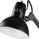 Globe Electric 56963 31.5" Multi-Joint Desk Lamp with Metal Clamp, Black, On/Off Rotary Switch on Shade, Partially Adjustable Swing Arm, Home Essentials, Reading Light, Office Dcor