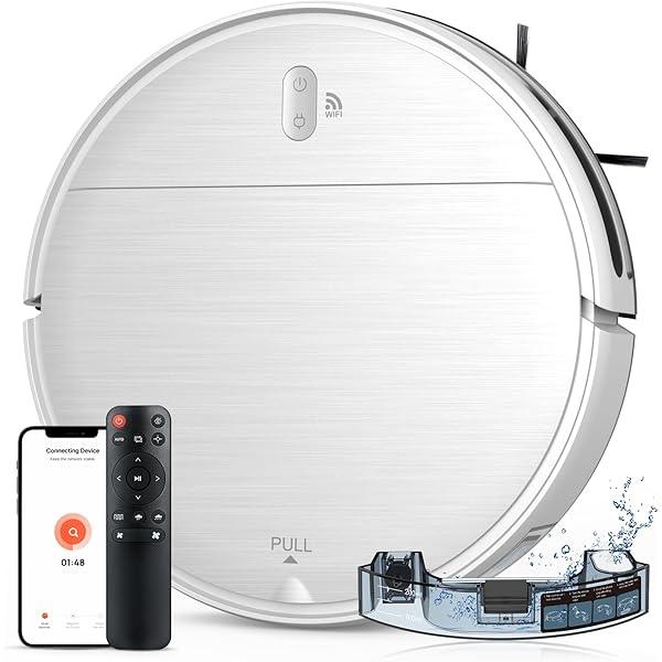 Robot Vacuum and Mop Combo, 2 in 1 Robotic Vacuum Cleaner with Schedule, App/ Alexa/ Voice Control, Slim 2.87", Self-Charging, 2300 Pa Suction & Long Runtime, Ideal for Hard Floor, Pet Hair, Carpet