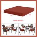 Favoyard Outdoor Chair Cushion Set of 4 Rainproof & Color Fade Resistant 17 x 16 x 2 in Square Corner Patio Furniture Cushions with Waterproof Hidden Zipper Attach Ties for Dining Table Chairs Seats