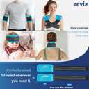 REVIX Ice Packs for Injuries Reusable, 2 Packs Hot & Cold Gel Ice Packs with PVC Cooling Design & Adjustable Strap, Flexible Therapy on Joints, Muscles, Shoulder, Back and Knee (10" x 5" Blue)