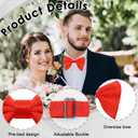 Luckyvestir Oversized Bow Ties for Men, Black/Red Big Bow Tie, Solid Color Pretie Bowtie Men for Tuxedo Wedding