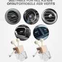 2PCS Car Essential Oil Diffuser,Interior Car Accessories Empty Essential Oil Diffuser Bottle,Refillable Empty Glass Perfume Bottles with Vent Clip,Wooden Cap and Stick,Fits Most Vehicles (2pcs) (1 Count (Pack of 1))