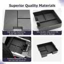 LUWU Center Console Organizer Compatible with 2022 2023 2024 2025 2026 GMC Hummer EV Accessories 2025 2026 Hummer EV Center Console Organizer Armrest Storage Box Armrest Organizer Insert Tray (Black)