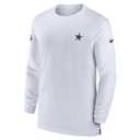 Dallas Cowboys White Long Sleeve Coaches T-Shirt, Small
