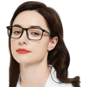 MARE AZZURO Lightweight Reading Glasses Women Large Square Readers 1.0 1.25 1.5 1.75 2.0 2.25 2.5 2.75 3.0 3.5 4.0 5.0 6.0 (Black)