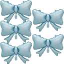 Vuzvuv 5 Pcs Big Blue Bow Balloons,30 Inch Foil Bow Balloon for Birthday Theme Party Baby Shower Anniversary Wedding Party DecorationAmazon's Choice