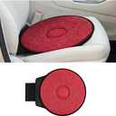 360 Degree Swivel Car Seat Cushion, Round Rotating Non Slip Vehicle Chair Pad for Elderly Support, Portable Removable Automotive Interior Seat Assist Pad, Universal for Sedan RV Truck (Red)