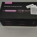 5 in 1 Automatic Rotating Curling Iron Set, CrazyMar Curling Wand Set - 5 Barrels (3/4,1,1/4 Inch) Dual Voltage Curling Wand for Professional Hair Styling, Travel, Ceramic Coating (Black)