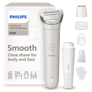 Philips Lady Shaver Series 8000 - Cordless, Wet & Dry Electric Shaver, 3-Blade Shaving System, Flexible Shaving Head, LED Light, for Face, Legs, Body & Bikini, 100 Mins. Runtime, Model BRL159/00