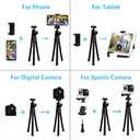 LINKCOOL 360 Rotation Flexible Octopus Tripod for iPhone/Smartphone/IPad/DSLR/Sports Action Camera, with Bluetooth Wireless Remote Shutter (Black)