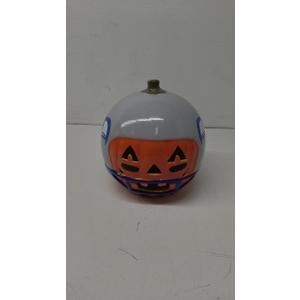 Handmade Mexican Pottery Pumpkin Jack O’ Lanterns - 6.5” Tall Talavera Candle Holders - Unique Painted Designs
