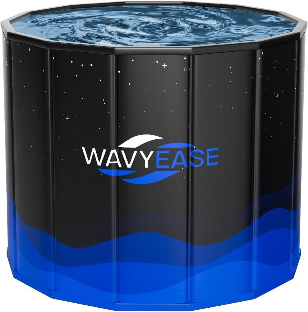 WAVYEASE Portable Bath Tub for Adults -(31.5"L x 26"H) Foldable Cold Plunge Tub for Recovery - Collapsible Soaking Bath Tub for Shower Stall Home SPA - Outdoor Ice Bathtub for Athletes (Black) WAVYEASE Portable Bath Tub for Adults -(31.5"L x 26"H) Foldable Cold Plunge Tub for Recovery - Collapsible Soaking Bath Tub for Shower Stall Home SPA - Outdoor Ice Bathtub for Athletes (Black)