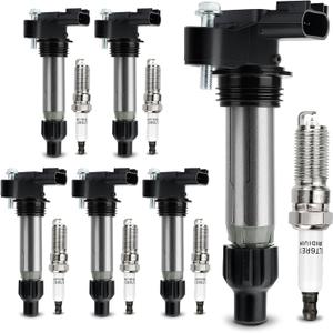 UF569 Ignition Coil &12622561 Double Iridium Spark Plug For Buick Allure Enclave LaCrosse/Cadillac ATS XTS CTS SRX STS/Chevy Impala Malibu Equinox Traverse/GMC Canyon Acadia Terrain/Saturn/Suzuki