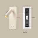 Bedside Ambient LED Reading Lamp - Wall/Headboard Mounted, Easy to Install, Black (White)