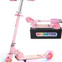 Kick Scooter for 3+Years Old Boys & Girls Lightweight, Foldable, Aluminum Frame, and Adjustable Handlebars, Rear Brake, and Flashing Light up Wheels