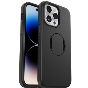 OtterBox iPhone 14 Pro MAX (Only) OtterGrip Symmetry Series Case - Black, Built-in Grip, Sleek case, Snaps to MagSafe, Raised Edges Protect Camera & Screen