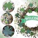 20 Inch St. Patrick's Day Wreath for Front Door, Lucky Shamrock Leaves Green Berries Wreath for Indoor Outdoor, St. Patrick Door Decoration Wreath