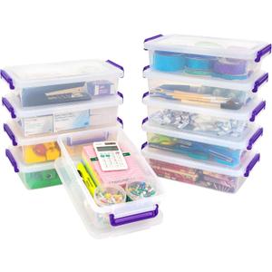 IRIS USA 3 Qt. Plastic Storage Bins with Lids, 10 Pack, Craft Storage Container, Sensory Bin, Organizing Containers for Home, Office & Art Supplies, Stackable, Clear