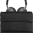 Geekria NOVA Headphones Puffy Pouch, Compatible with Bose QCUltra, QC45, JBL Tune 520BT, Sony WH-CH720N and More, Headset Carrying Bag, Soft Travel Pouch Case for Over-Ear Headphones (Black)