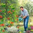 Cucumber Trellis for Climbing Plants, Outdoor Garden Arch 5.3x5.3ft Metal Plant Trellis Arch Support Vegetable Fruit Tomato Vine Peas Beans Frame for Raised Bed, Black