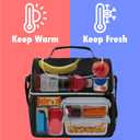 OPUX Lunch Box For Men Women, Insulated Large Lunch Bag Adult Work, Double Decker Lunchbox Meal Prep, Dual Compartment Leakproof Lunch Cooler, Soft Lunch Pail Tote Boys Girls Kids School, Black 16 Can