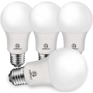 E ENERGETIC LIGHTING 40W Equivalent A19 LED Light Bulb, Soft White 2700K, ETL Listed, E26 Standard Base, Non-Dimmable LED Light Bulb, 4-Pack