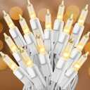 Clear Christmas Lights 50FT 200 Incandescent Bulbs Warm White Mini Lights with White Wire for Christmas Tree, Garland, Thanksgiving, Wedding, Party, Home, Indoor & Outdoor Festival Decoration