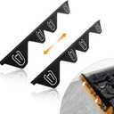 Stainless Steel Stove Gap Covers (2 Pack), Upgraded Version, Stove Gap Filler, Range Trim Kit for Kitchen Counter, Heat Resistant, Adjustable Length 13.8 to 27.5, Width1.3 (Round Edge - Black)