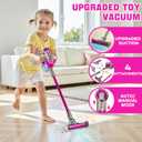 BLAXTEM 4-in-1 Kids Toy Vacuum that Works with Suction, Electric Toy Toddler Vacuum Cleaner for Children Girls & Boys, Toddlers Toys Cleaning Set for Pretend Play (Rose Red)
