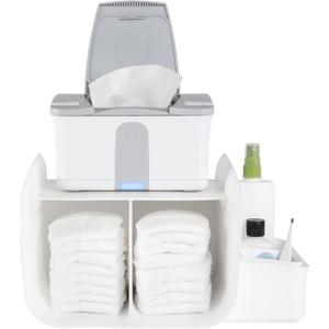 Ubbi Tabletop Diaper Caddy, Diaper Storage, Caddy Organizer, Stores Baby Diapers, Wipes & Baby Accessories, White