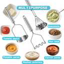 3 PCS Potato Masher Stainless Steel,Bean Smasher,Food Fruit Egg Masher Metal, Masher Kitchen Tool