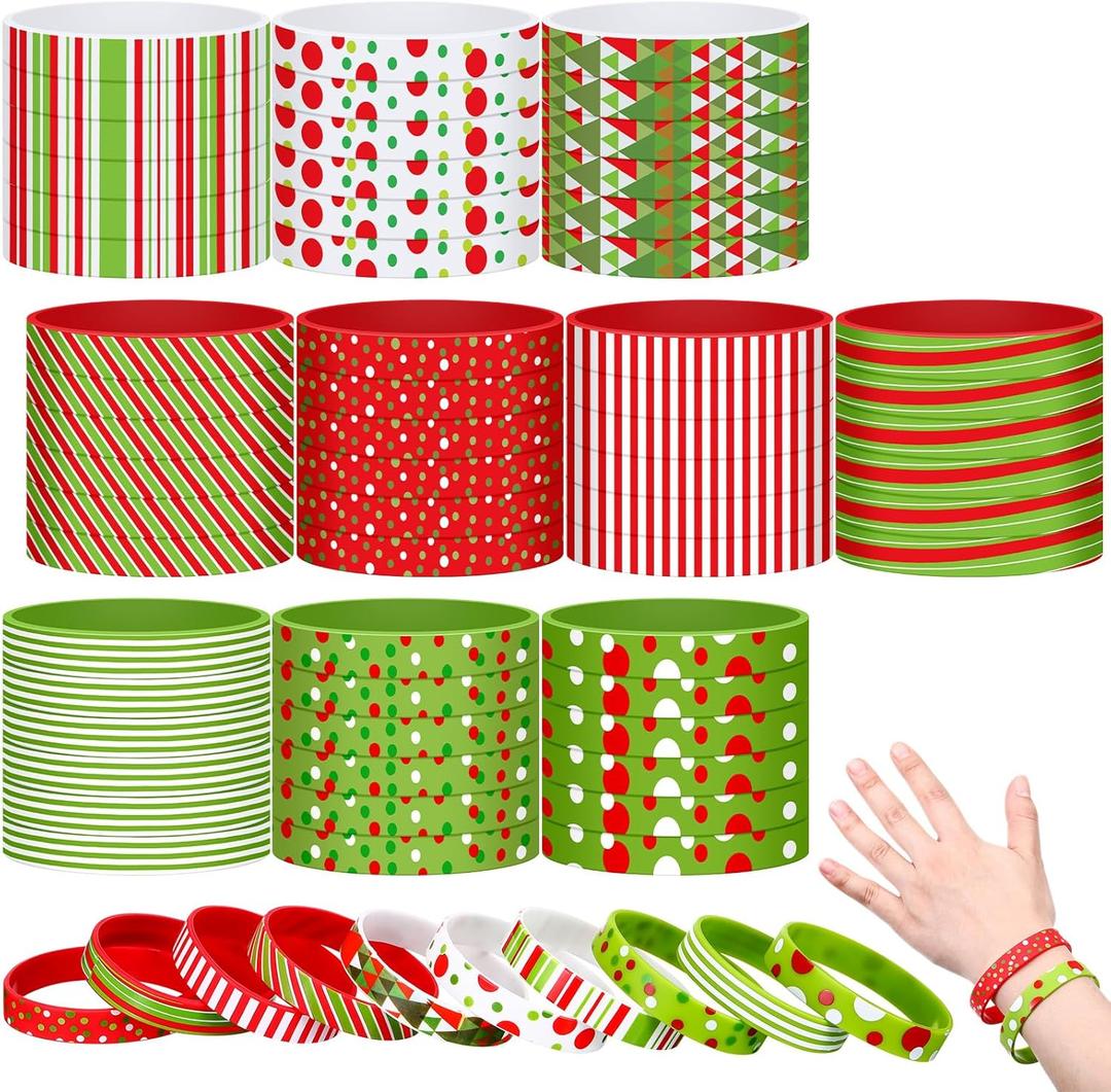Syhood 200 Pcs Christmas Silicone Bracelets Green and Red Xmas Rubber Wristbands Accessories Gift for Adults Stocking Stuffers Holiday Decorations Gifts Supplies Favors, 10 Styles Syhood 200 Pcs Christmas Silicone Bracelets Green and Red Xmas Rubber Wristbands Accessories Gift for Adults Stocking Stuffers Holiday Decorations Gifts Supplies Favors, 10 Styles