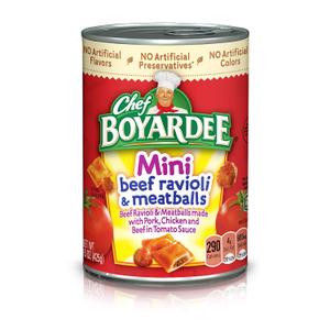 Chef Boyardee Mini Beef Ravioli and Meatballs, 15 Oz Can (EXP 05/12/28)