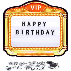 VIP LED Letter Bottle Presenter,Handheld VIP Bottle Service Sign,Color Display Lights with 4 Sets Letters & 2 Numbers Kit for Nightclub, Bar, Party, Birthday (Gold)