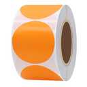 Hybsk 2 inch Circle Color Direct Thermal Stickers Shipping Labels for Barcodes, Name Tag, DIY Logo Design, QR Code, Inventory– Compatible with Zebra, Rollo, Munbyn, and More-750 pcs (2 inch, Orange)