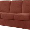 CHUN YI 7 Piece Couch Covers Sofa Covers Washable, Stretch Sofa Slipcovers for 3 Cushion Couch with Seperate Backrest and Cushion Covers, Anti Slip Furniture Protector for Dogs Pets (Large, Brick)