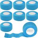 8 Pack 1 x 5 Yards Cohesive Wrap Self Adhesive Bandage Elastic Self Adherent Vet Tape for Athletic, Wrist, Ankle, Knees, Pets (Blue)
