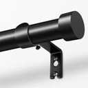 KAMANINA Black Curtain Rod 32 to 58 Inch, Heavy Duty 1 Inch Curtain Rods for Windows Adjustable Window Treatment Rods for Bedroom Living Room, Modern Design, Easy Installation