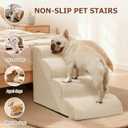 Aodisman Dog Steps for Bed and Couch,4-Step Dog Stairs and Ramp for Small Dogs & Cats,Indoor Anti-Slip Pet Stairs for Old Cats and Puppy,Beige