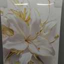 WENGTIAO 3Pcs Elegant White Lily Flowers Canvas Wall Art Boho White Floral Gold Edges Prints Pictures Paintings Beige Blossom Artwork for Living Room Bedroom Office Bathroom 20x28 x3