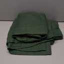 Linen Textured 100% Blackout Curtains for Nursery - 2 Panels Thermal Insulated Entryway Cottage Decor Curtains - Kitchen Waterproof Farmhouse Grommet Top Curtains(W 52 x L 82 Inch Long,Olive Green)