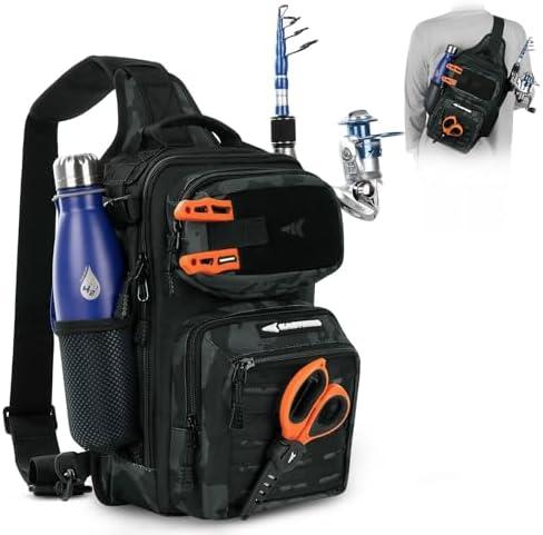 KastKing BlowBak Tactical Sling Tackle Bag-Lightweight Fishing Backpack Storge Fishing Gear and Equipment,Gift for Men