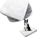 Dog Bed Covers Replacement Washable (Cover Only), Waterproof Warm Dog Mattress Cover Plush Dog Bed Cover-Easy to Remove, Plush Dog Pillow Cover, Soft and Comfortable Puppy Pet Bed Cover (32 x 44 x 6inch, White)