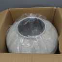 Large White Vase, 11 Inch Wide & 10.6 Inch Tall Round Rustic Iron Vase with Ceramic-Look Stone Texture, Decorative Vase for Flowers, Vases for Centerpieces